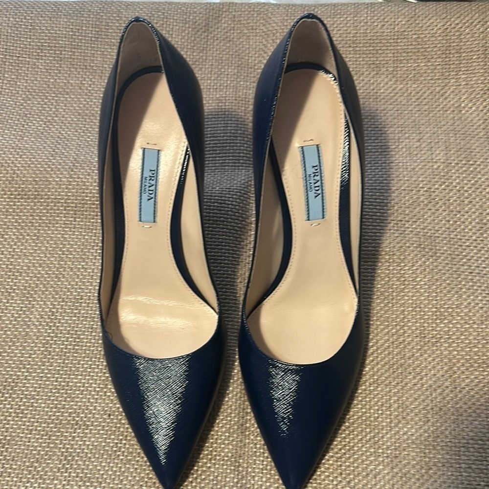 Prada Black Leather Stiletto Heels NWOB